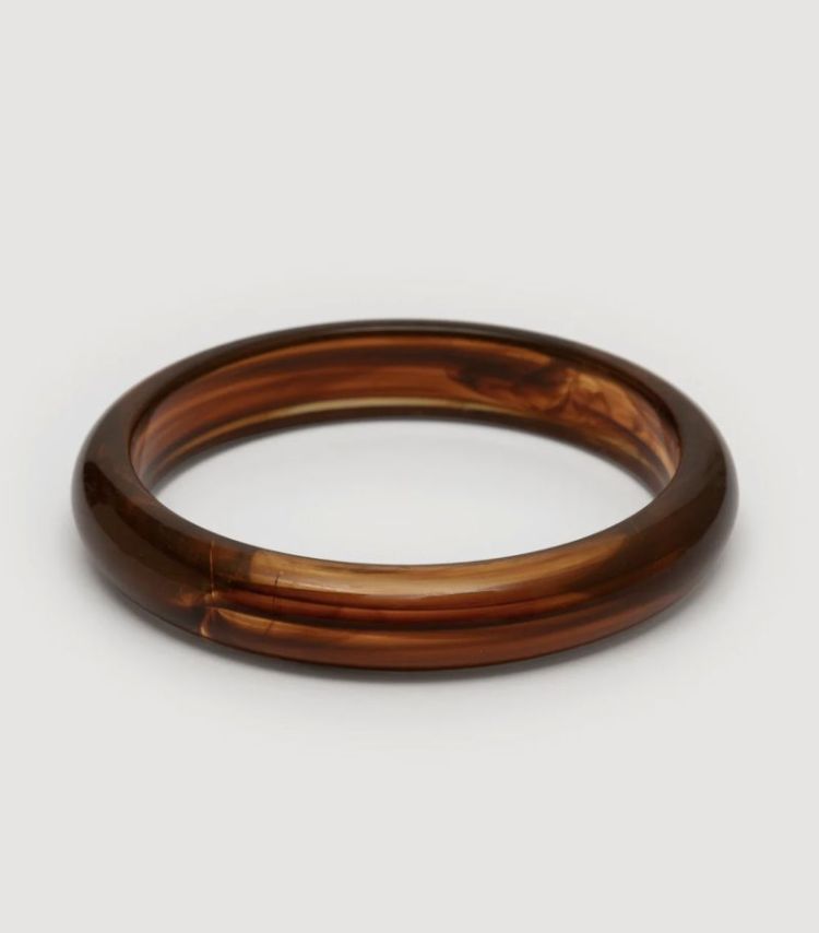 Resin bangle rectangle Brown
