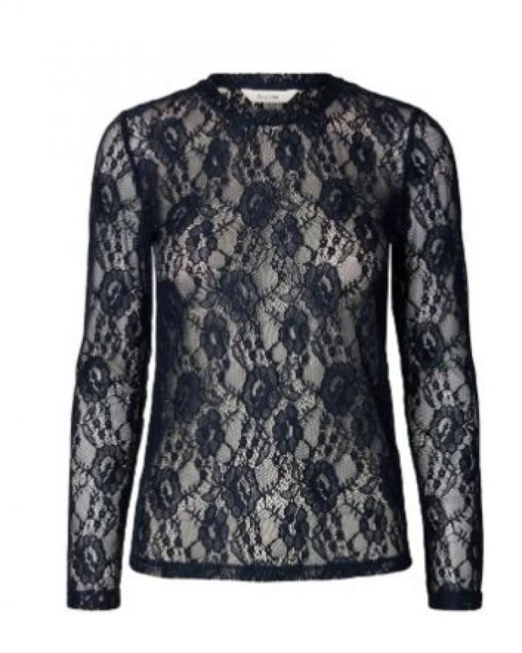 Slfmista ls o neck top Dark Sapphire