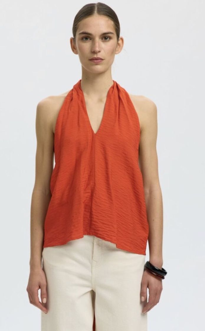 Slfisa sl halterneck top B  potters clay