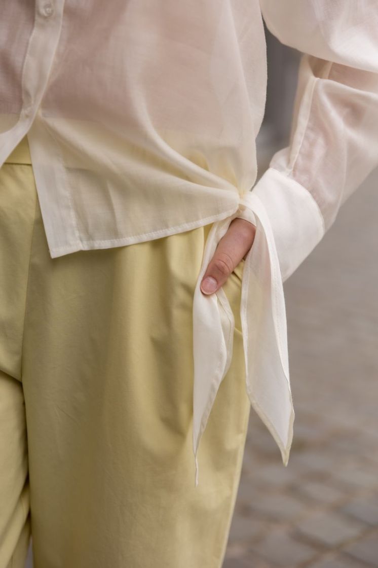 Slfiris relaxed LS tie detail  egret