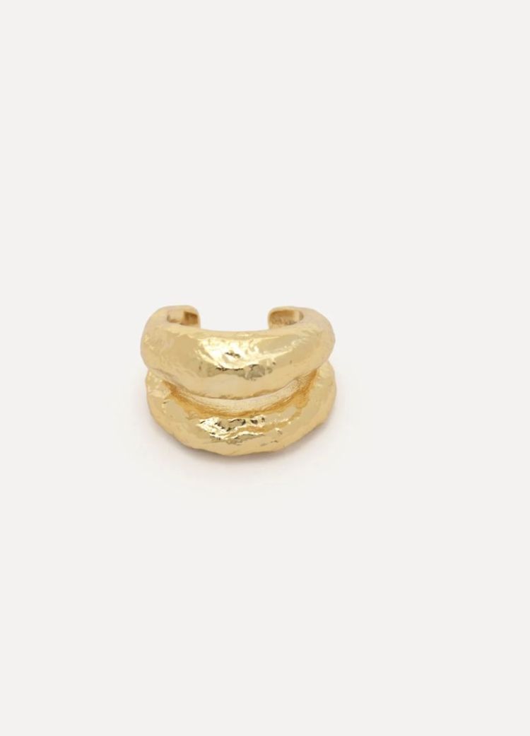 June hammered ear cuff double Gold