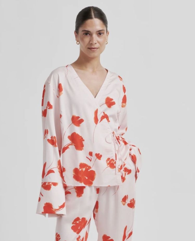 Sakura wrap blouse Pale Lilac