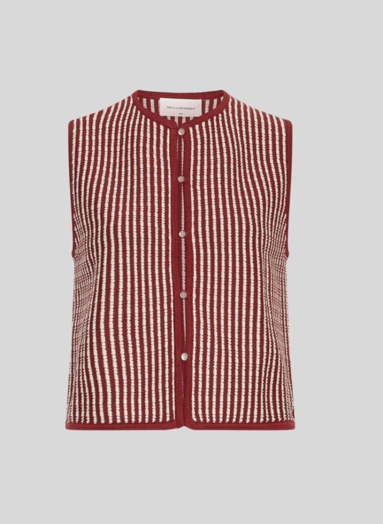 Mschpriscilla vest stp Rhubarb sand