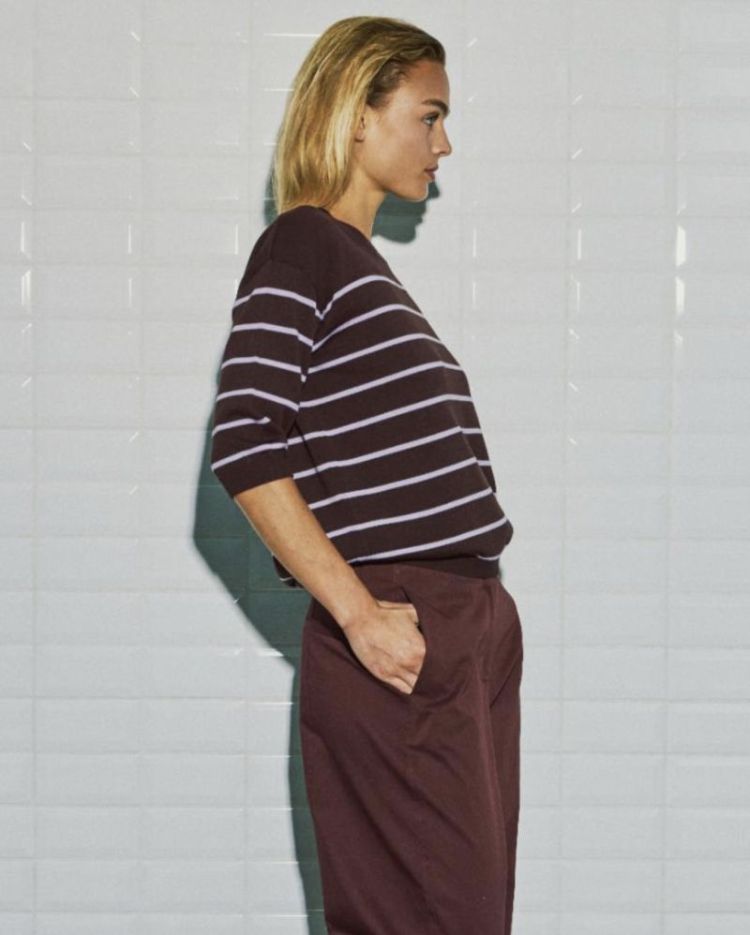 Wblbrenda SS stripe tee Wine lavender s