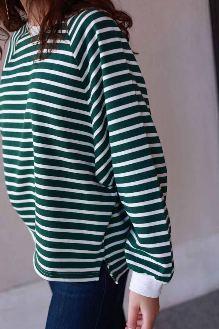 Flori stripe sweat  Green bold stri