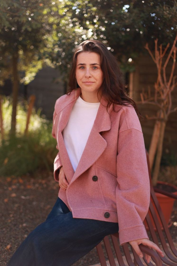 Manteau court pol chale Pink