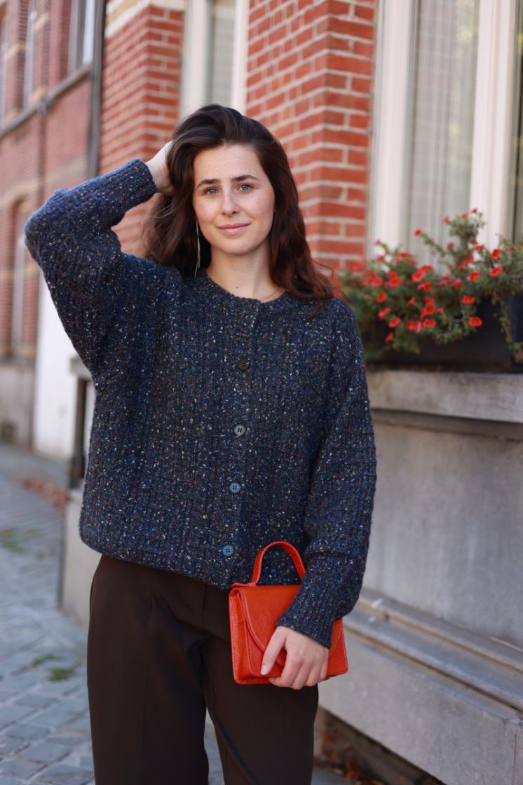 Cardigan col rond boutons Navy
