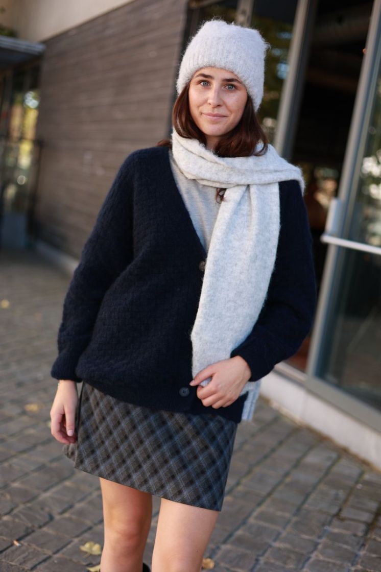 Mini jupe laine carreaux Navy