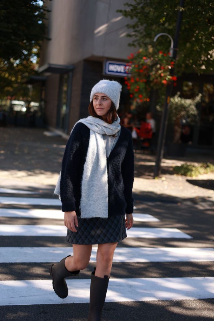 Mini jupe laine carreaux Navy