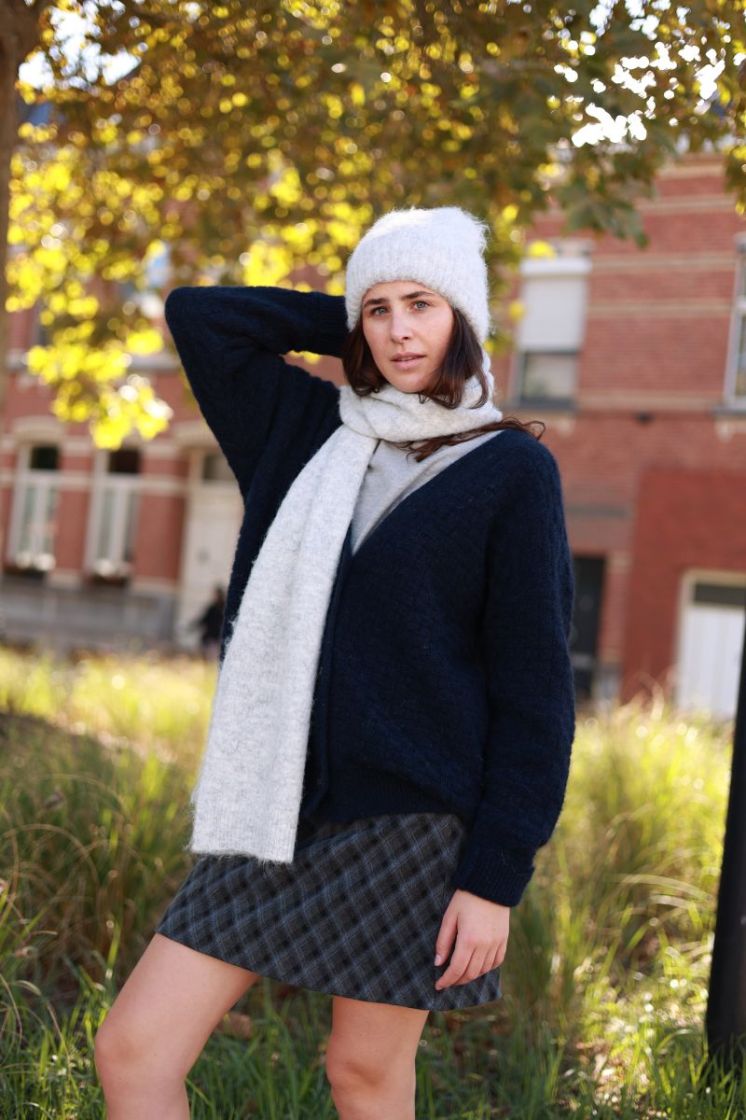 Mini jupe laine carreaux Navy