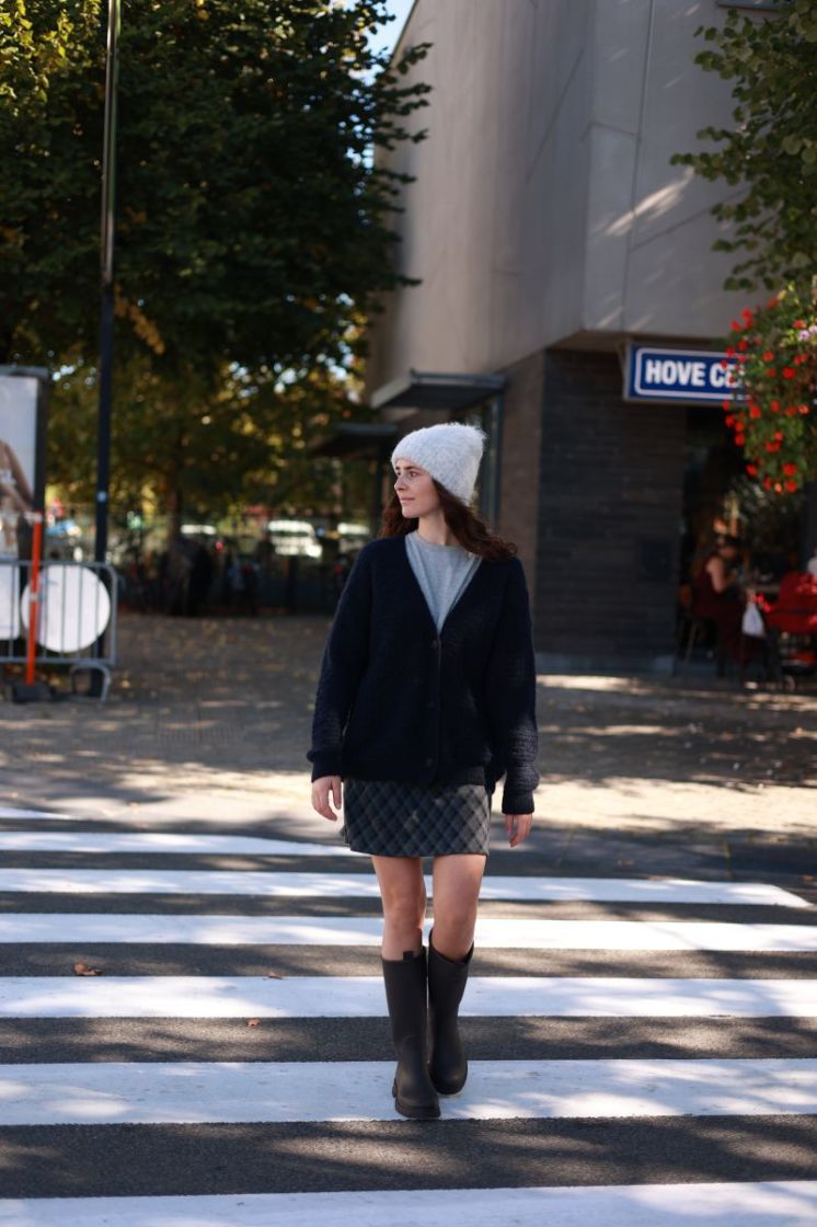Mini jupe laine carreaux Navy
