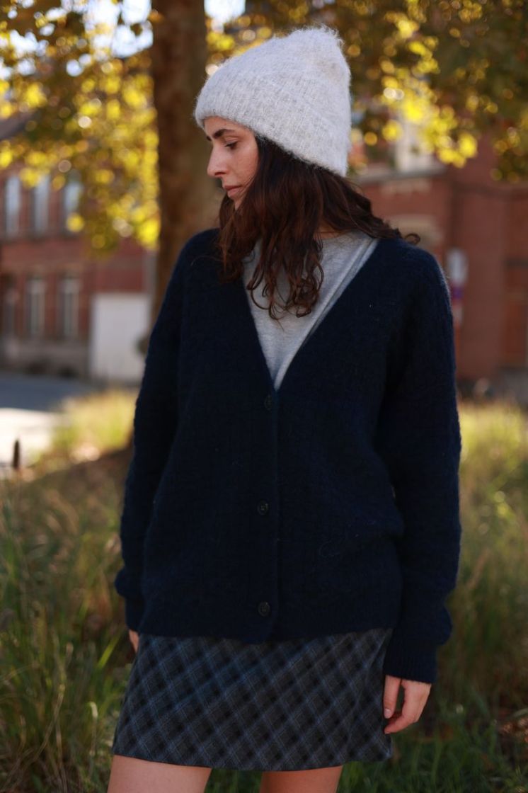 Mini jupe laine carreaux Navy