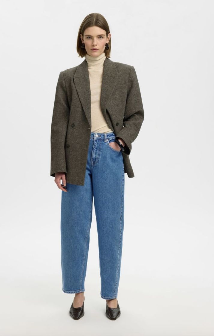 Slwbarrel bea korit HW jeans Medium blue den