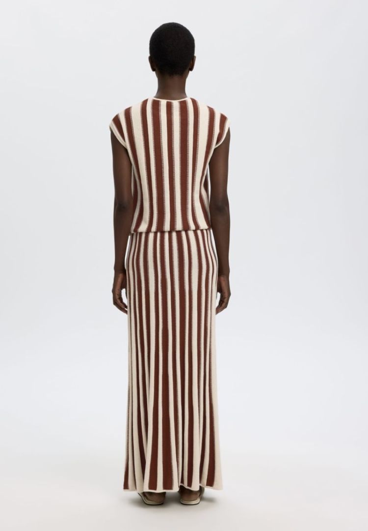 Slflina HW knit long skirt Cherry Mahogany