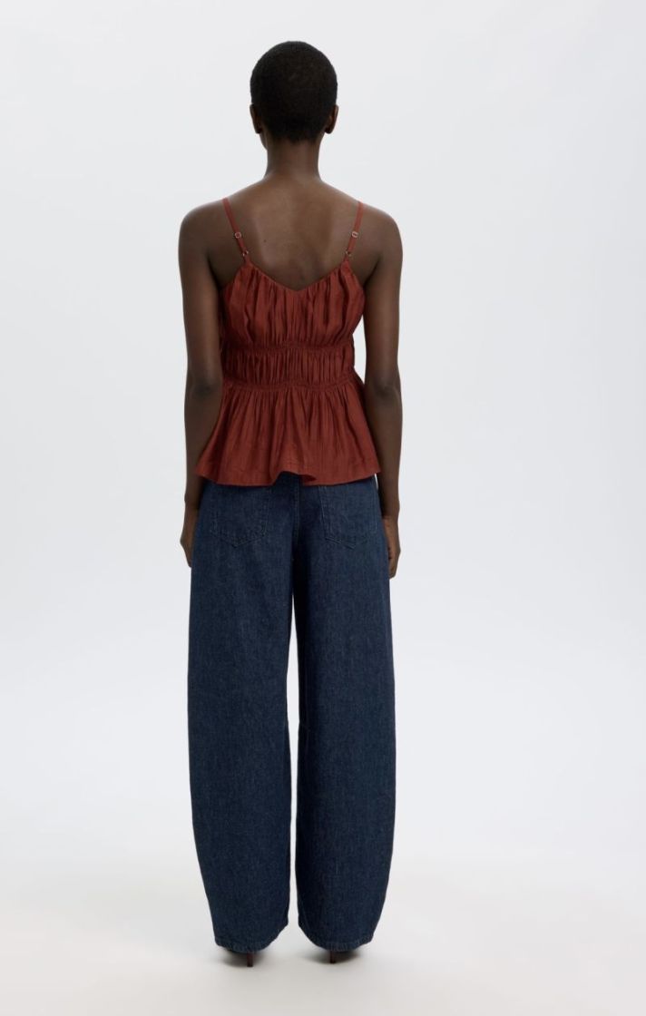 Slfloose barrel hannyh mw jeas Dark blue denim