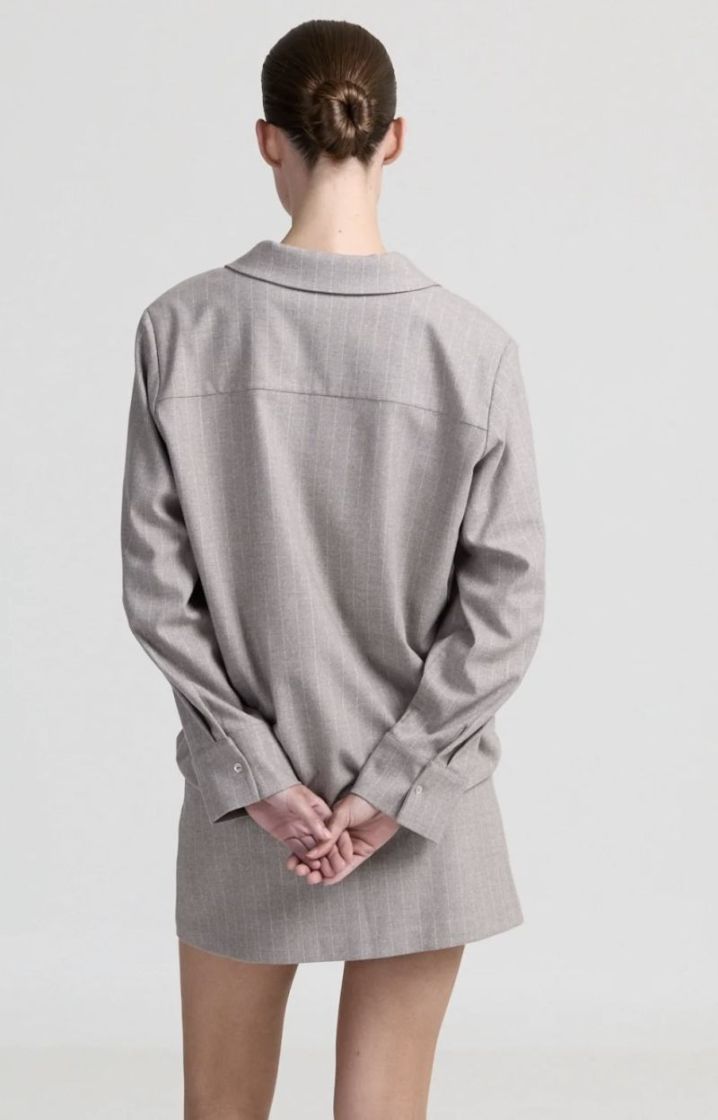 Alexine pyama shirt shoulder Beige pinstripe
