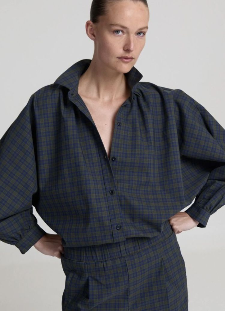 Miley shirt  Blue/khaki chec