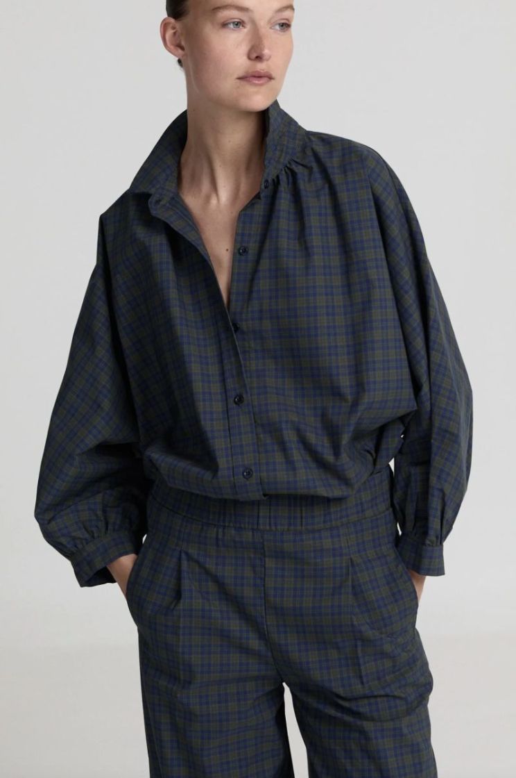 Miley shirt  Blue/khaki chec