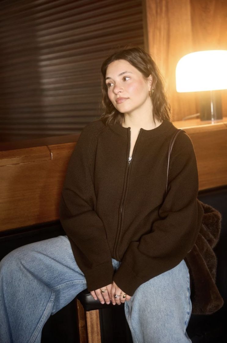 Lana bomber cardigan Brown