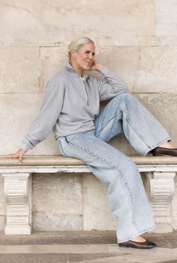 James sweater zipper  Grey melange