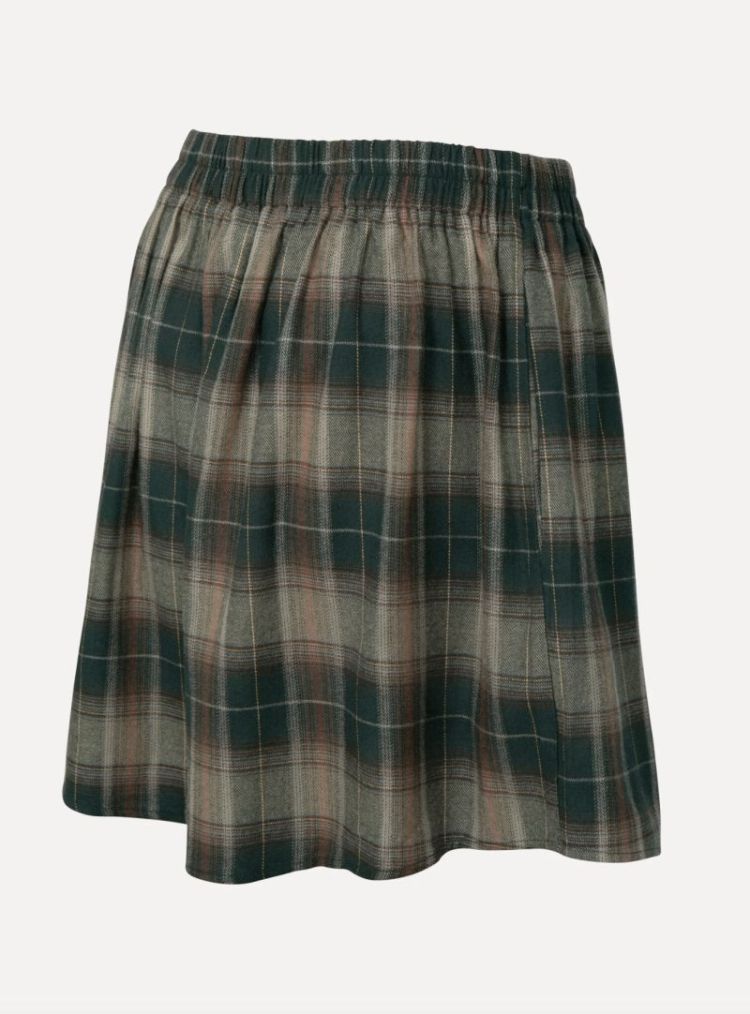Greta flannel check skirt Green