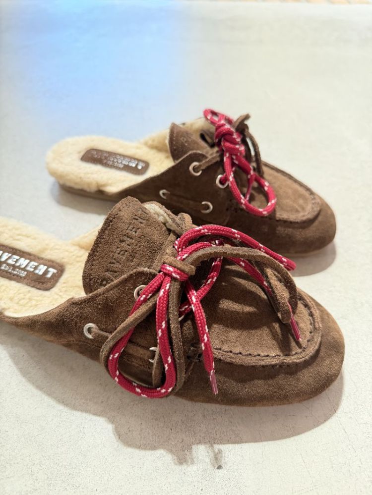 payasma lace fur  brown suede